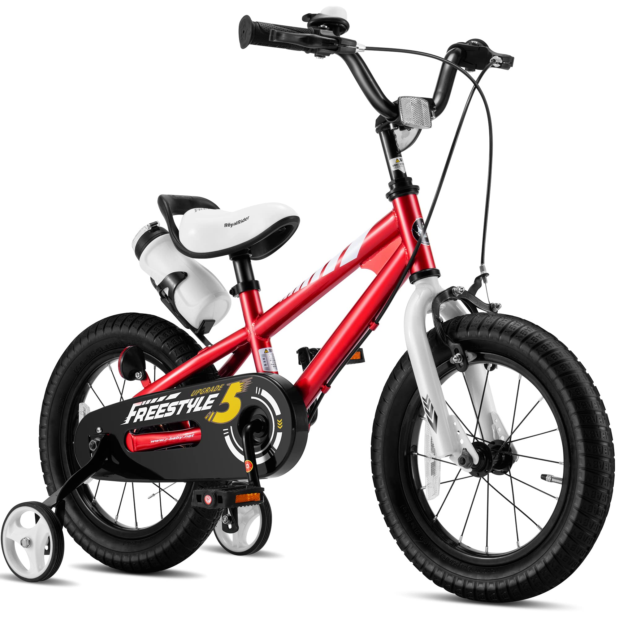 Royalbaby Freestyle Outdoor Kid s Bicycle with Training Wheels 14 inch Red